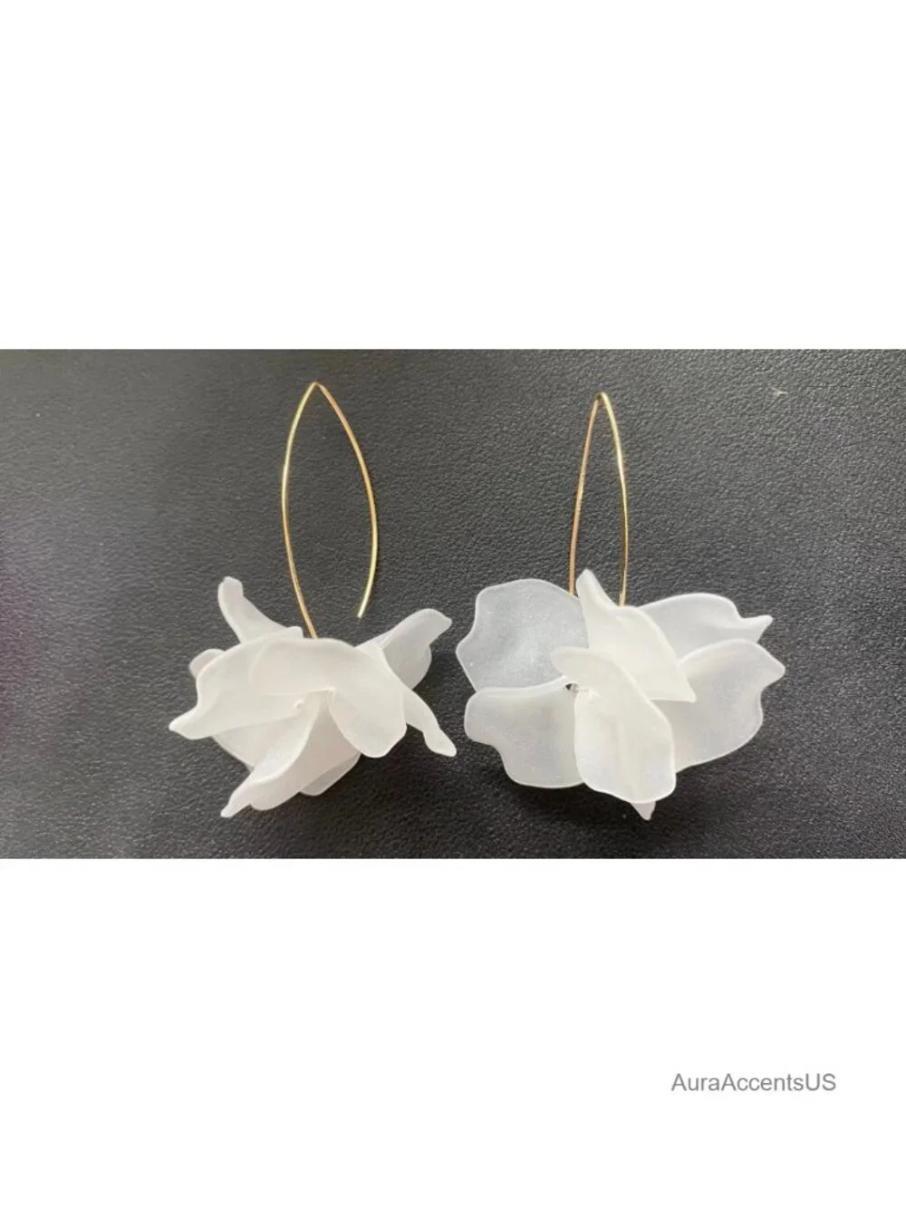 Handmade Bohemian Resin Flower Petal Dangle Earrings Long Acrylic Rose Tiered